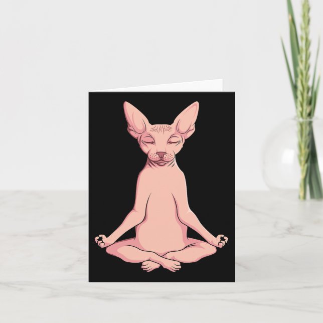 Sphynx Cat Yoga Meditation Breeder Hairless Pet Lo Card (Front)