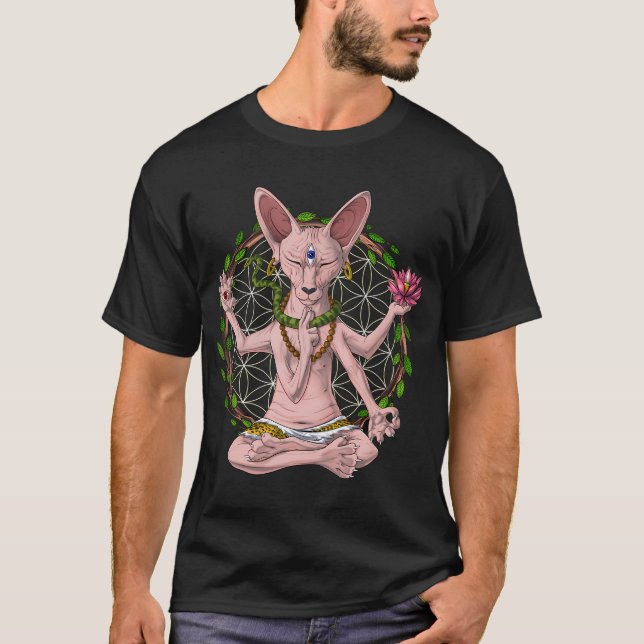 Sphynx Cat Yoga T-Shirt (Front)