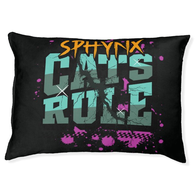 'Sphynx Cats Rule'  Pet Bed (Front)