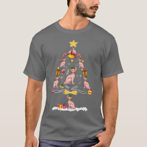 Sphynx Christmas Tree  Cat Owner Gift  T_Shirt