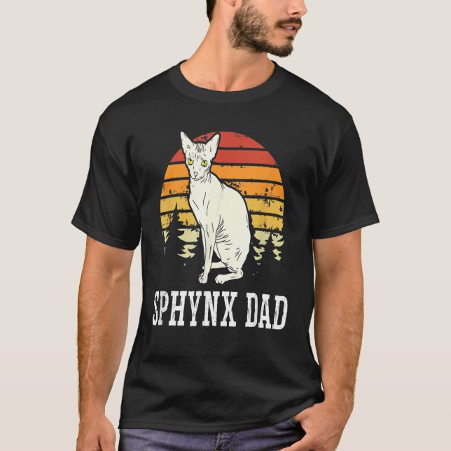 Sphynx Dad  Feline  Hairless Cat Kitten T-Shirt (Front)