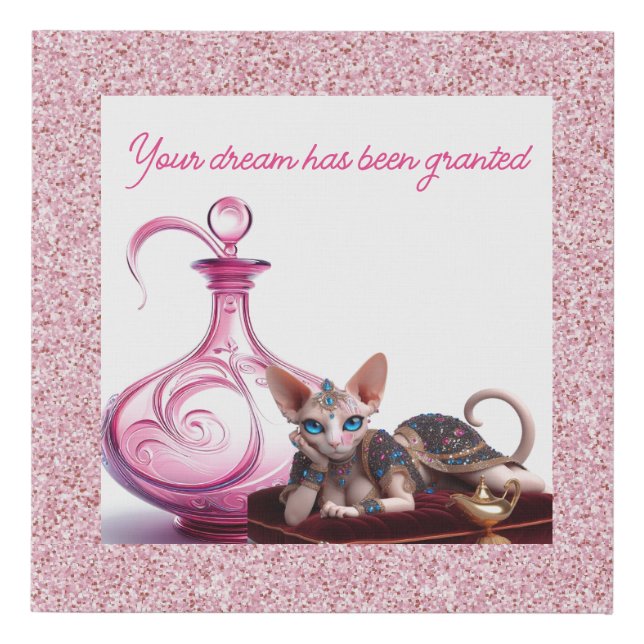 Sphynx Genie Faux Wrapped Canvas Print (Front)