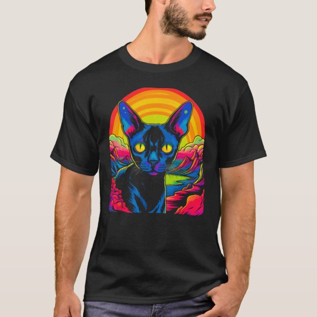 Sphynx Hairless Cat Designer T-Shirt (Front)