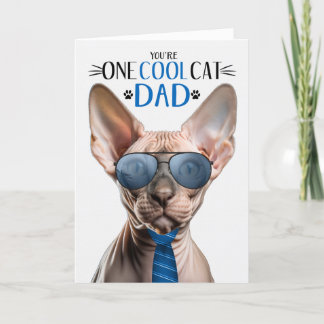 Sphynx Hairless Cat Father's Day One Cool Cat Holiday Card