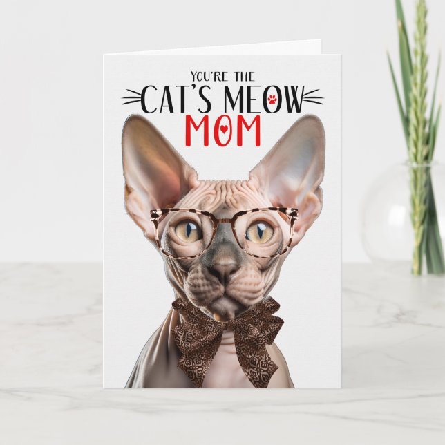 Sphynx Hairless Cat for Mom on Mother's Day Holiday Card (Front)