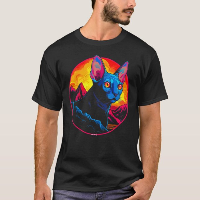 Sphynx Hairless Cat Mountain T-Shirt (Front)