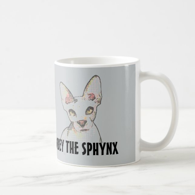 SPHYNX HAIRLESS CATS, coffee mugs, OBEY Coffee Mug (Right)