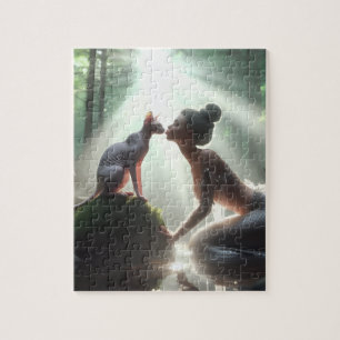 Sphynx Kissing Mermaid Jigsaw Puzzle