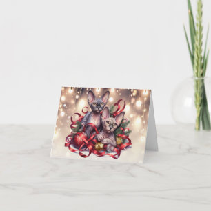 Sphynx Kittens Christmas Card