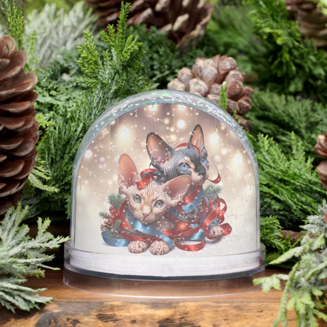 Sphynx Kittens Christmas  Snow Globe (Winter)