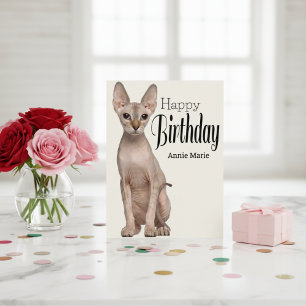 Sphynx Kitty Personalized Birthday Postcard