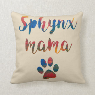 Sphynx Mama Artistic Colors Graphic Throw Pillow