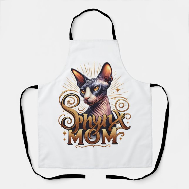 Sphynx Mom Cat Lover Mum Apron  (Front)