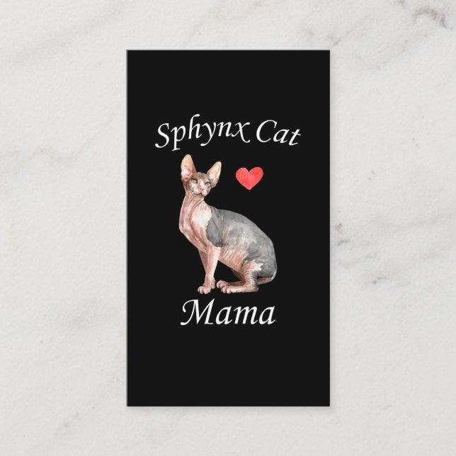 Sphynx Mom Cat Lover Pet Mother Business Card (Front)