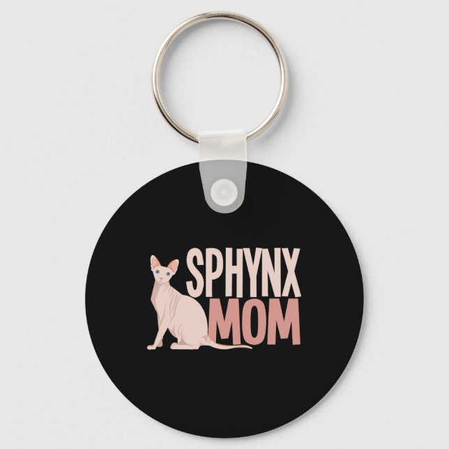 Sphynx Mom Cat Sphinx Hairless Cat Owner  Keychain (Front)