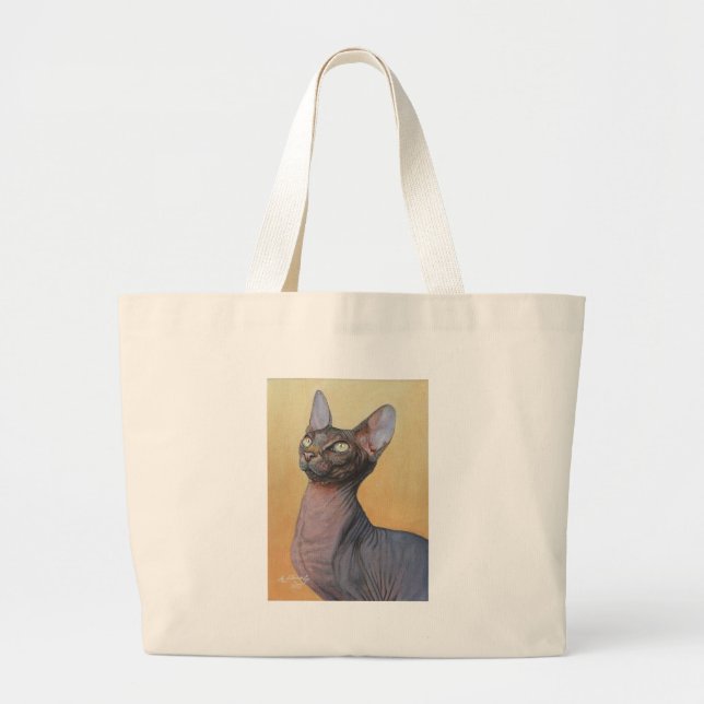 Sphynx Sphinx Cat Cats Electra Large Tote Bag (Front)
