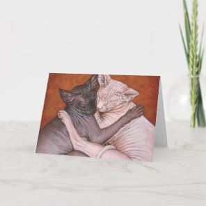 Sphynx Sphinx Cat Cats Nap Time Greeting Card