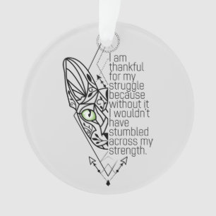 😻Sphynx with wisdom, custom text Ornament
