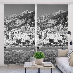 Spiaggia di Positano Marina Grande 1 - BW Blackout Curtains