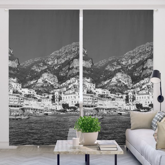 Spiaggia di Positano Marina Grande 2 - BW Blackout Curtains (Living Room)