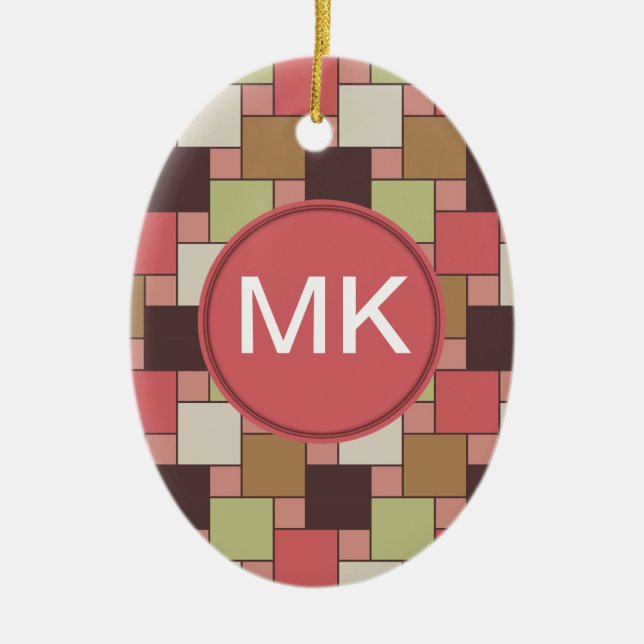 Spice Cabinet Geometric Ceramic Ornament (Front)