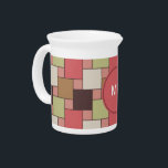 Spice Cabinet Geometric Pitcher<br><div class="desc">Fun and Stylish and trendy modern Spice colored Squares pattern. We have left all of the images used in this design customizable - You can play with them to your hearts content- Click the orange 'Customize This' button and highlight the image you want to remove, resize or rotate- have fun...</div>