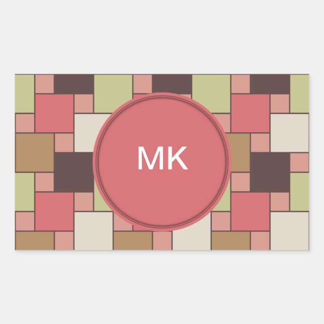 Spice Cabinet Geometric Rectangular Sticker (Front)