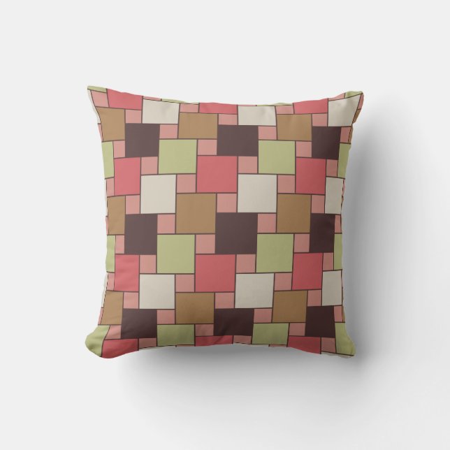 Spice Cabinet Geometric Throw Pillow (Front)
