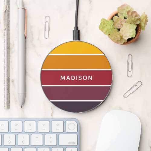 Spice It Up Colorblock Personalized Name Wireless Charger