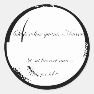 Spice jar black ink vintage stained border blank classic round sticker