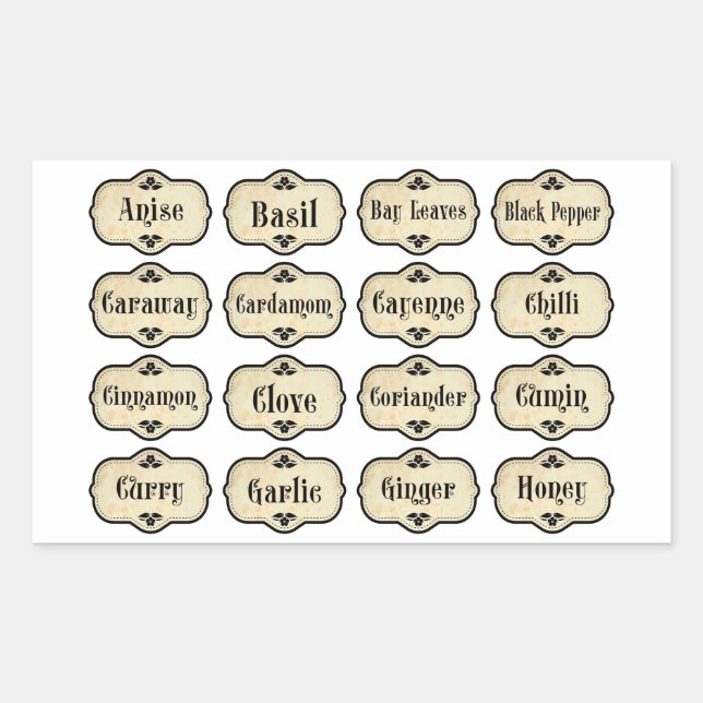 Spice Jar Labels Set Sticker (Front)