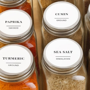 Spice Jar Minimalist Pantry Organization Round Sticker