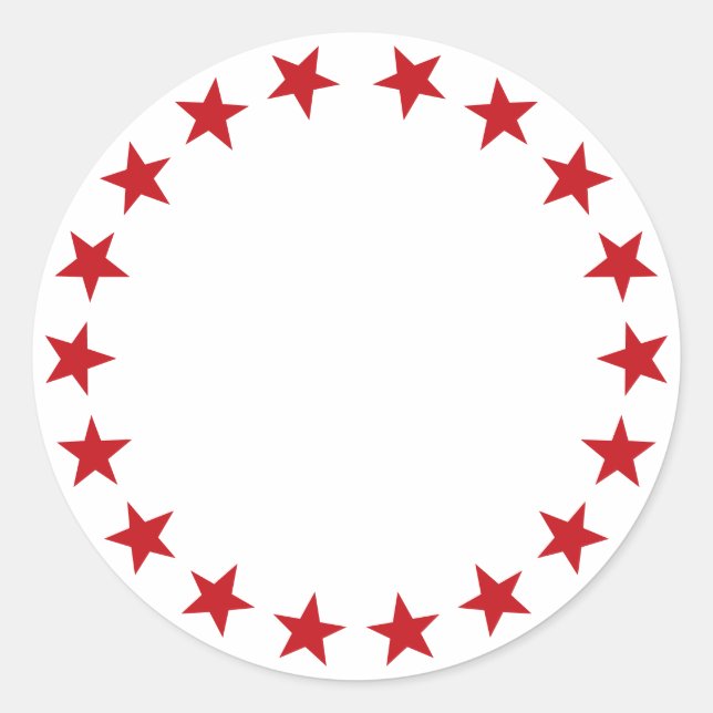 Spice jar red stars border blank  classic round sticker (Front)