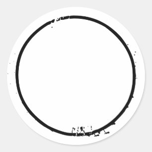 Spice jar white black distressed border blank classic round sticker