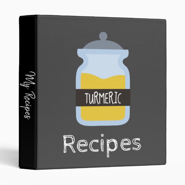 Spice jars  tumeric home cook recipe book 3 ring binder (Front/Spine)