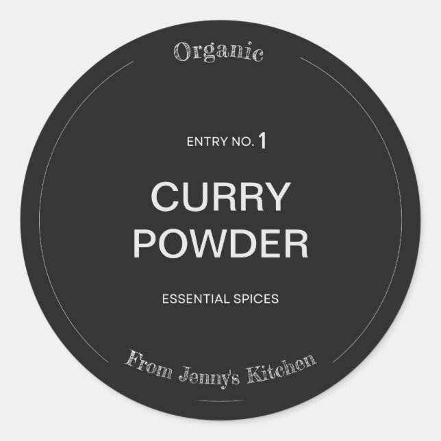 Spice Label Customize Name and Spice  (Front)