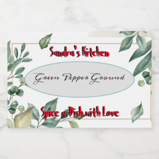 Spice Label for Jar Vintage Flowers & Herbs