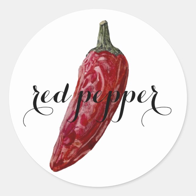 Spice label: Red Pepper Classic Round Sticker (Front)