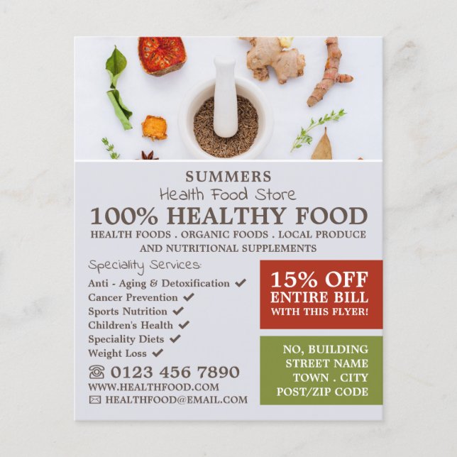 Spice Mix, Health Food Store Advertising Flyer (Front)