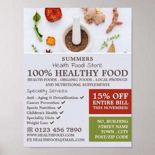 Spice Mix Health Food Store Advertising Poster