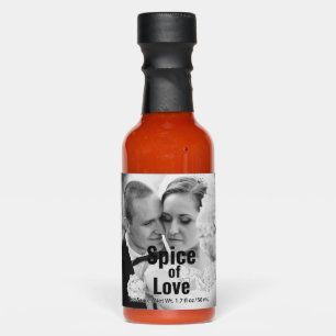 Spice of Love: Custom Wedding Black & White Photo Hot Sauces