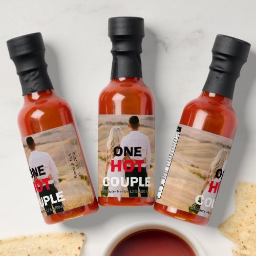 Spice of Love Personalized Wedding Photo with Text Hot Sauces