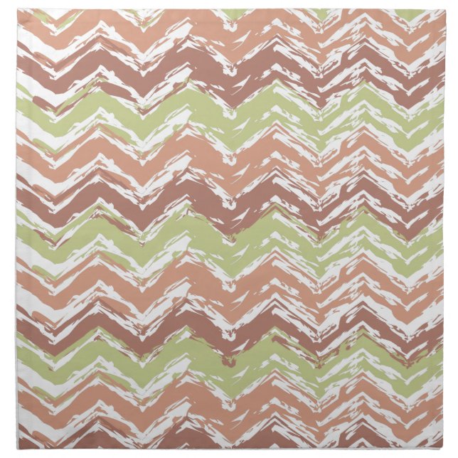Spice Scribble Chevron ZigZag Cloth Napkin (Front)