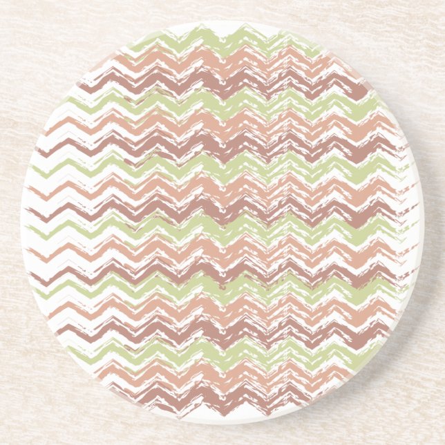Spice Scribble Chevron ZigZag Drink Coaster (Front)