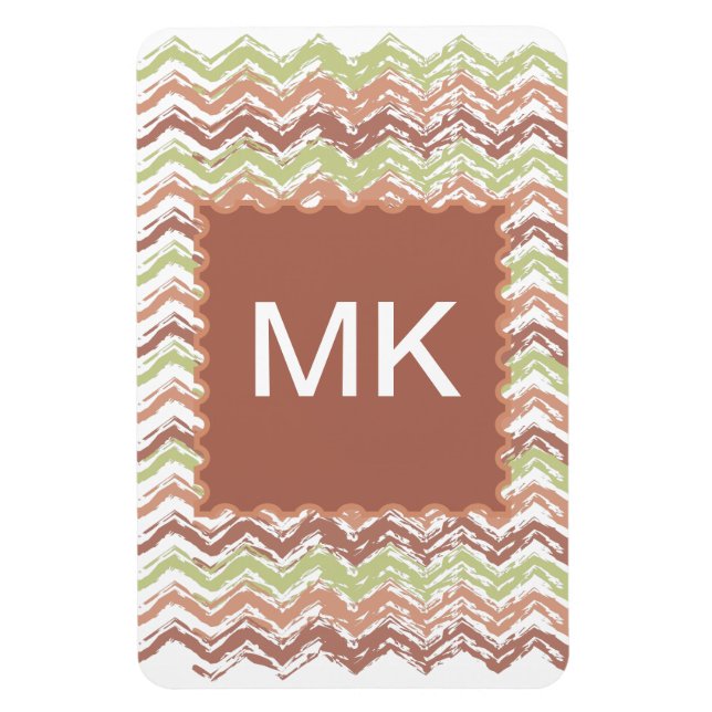 Spice Scribble Chevron ZigZag Magnet (Vertical)