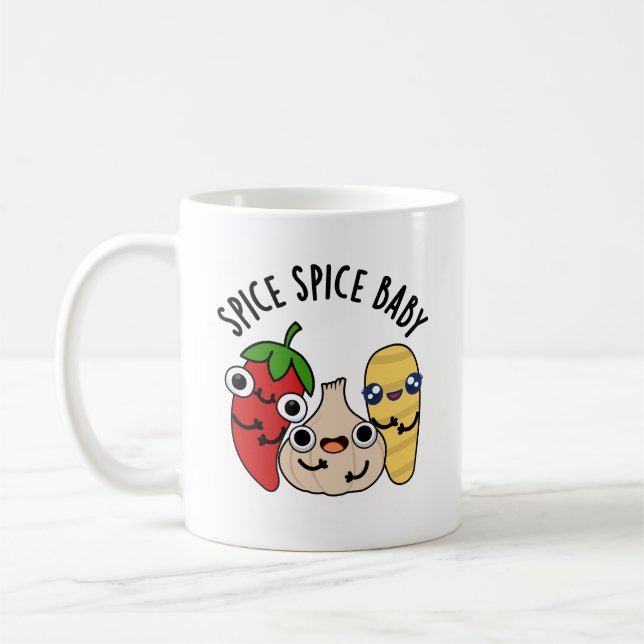 Spice Spice Baby Funny Food Pun  Coffee Mug (Left)