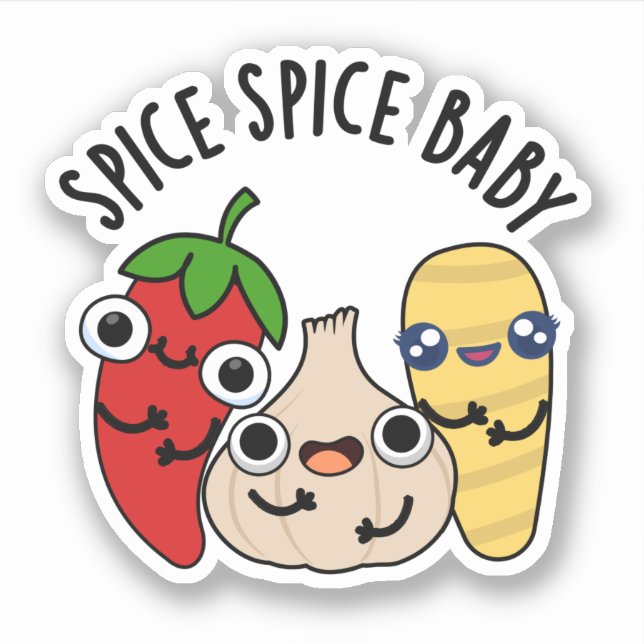 Spice Spice Baby Funny Food Pun  Sticker (Front)