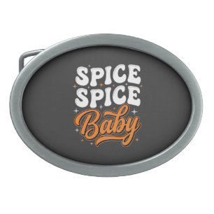 Spice Spice Baby Halloween Retro Typography Design Belt Buckle