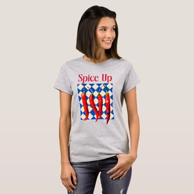 Spice Up Bold Chili Pepper Bold  T-Shirt (Front Full)