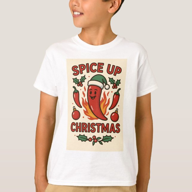Spice Up Christmas – Hot Pepper Holiday Cheer T-Shirt (Front)
